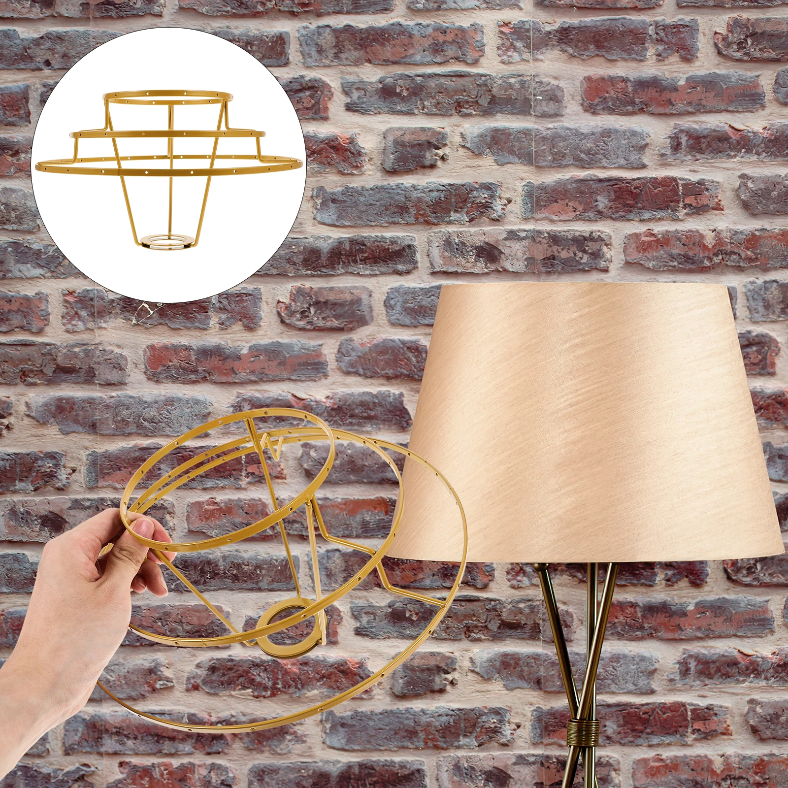 

Iron Frame Lampshade Rings 3 Layers Retro Chandelier Ring for DIY Table Lamps Desk Lights Metal Wire Shade Holder Stable