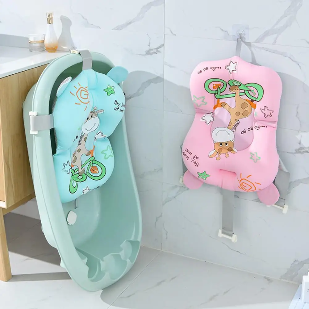 Cute Universal Bath Pillow Seat Safe Baby Bath Support Sit Non-Slip Floating Bathing Cushion Pad Mat for Baby Infant 0-12 Months