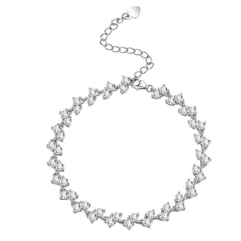 

ZFSILVER Trend классический серебро 925, роскошный муассанитовый браслет-цепочка с цветком для очаровательных женских аксессуаров, роскошные ювелирные изделия, подарок L16345