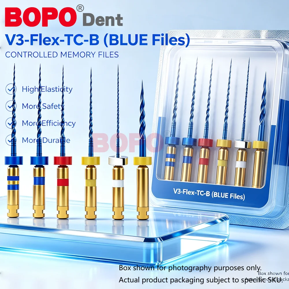 Assorted Blue 25mm Niti Heat-Activated Dental Super Files Endodontic Limas Rotary Files for Root Canal Precision E-Flex