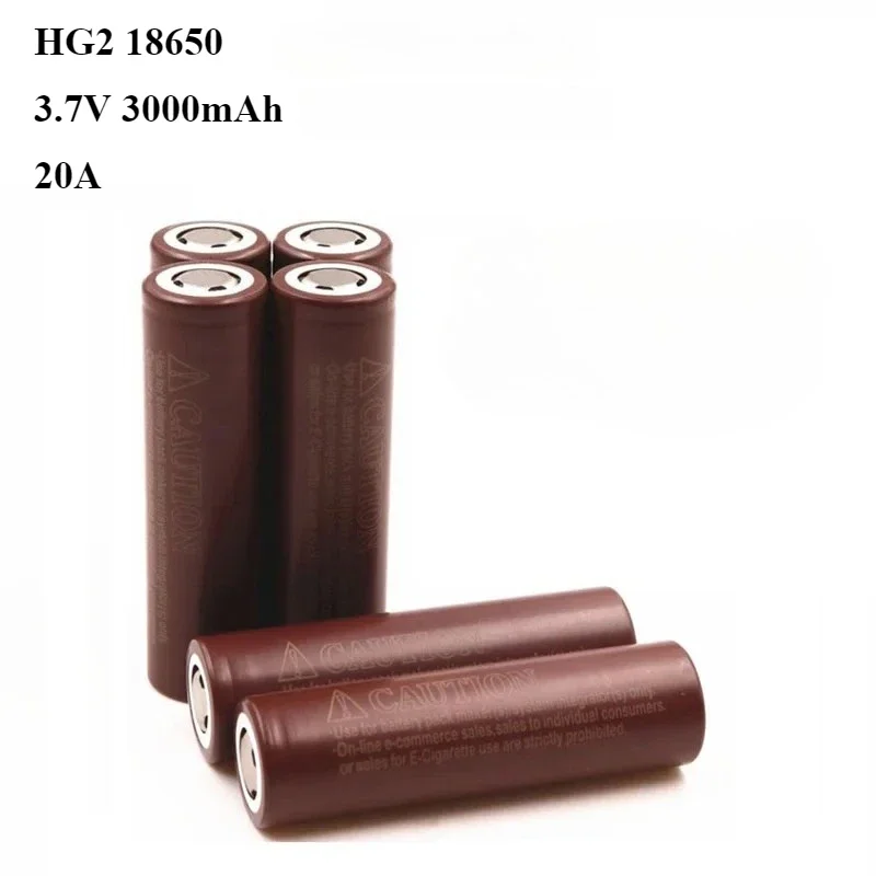 18650HG2 Battery 3000mAh 20A High Drain Rechargeable Li-ion Battery for Electric Drill Angle Grinder Screwdriver Vape Flashlight
