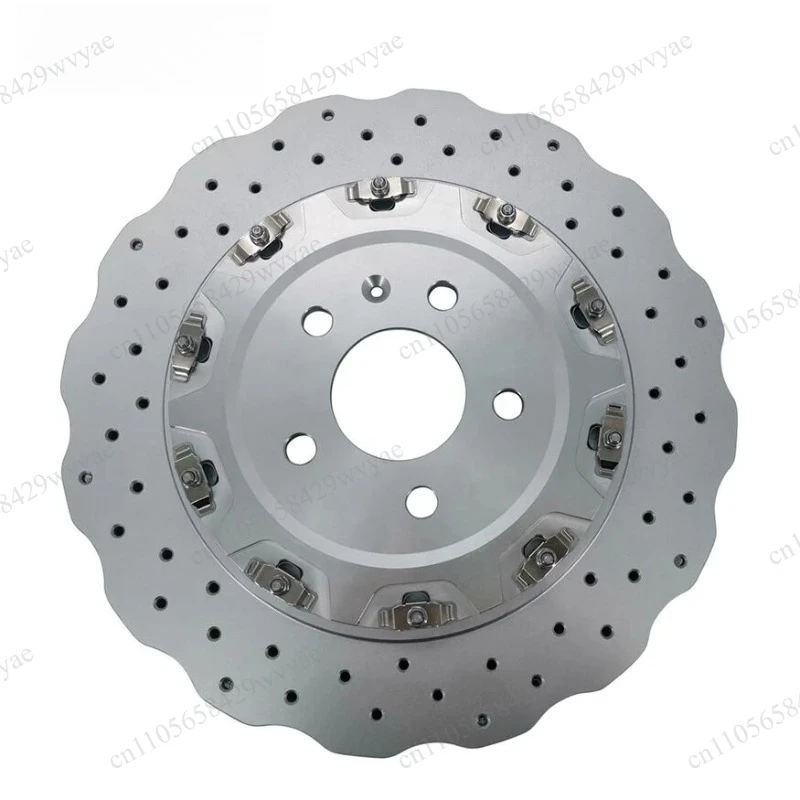 2‑Pieces Silver Wave Rear Brake Rotor Disc 356X22MM OE 4G0615601 for A6 C7 RS6