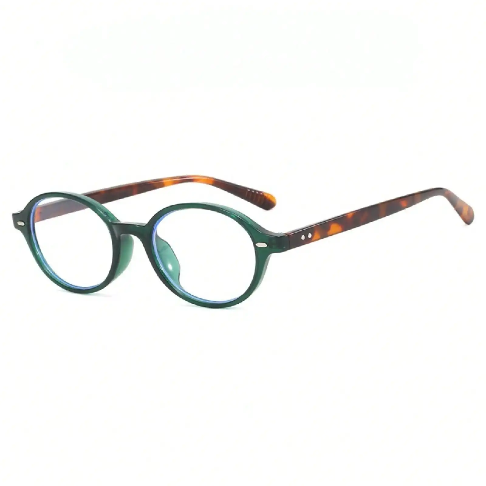 1 Piece of Women's Geek Wind Anti-Blue Glasses, American Retro Y2K Style, Oval Small Frame, Fashionable Butterfly Pattern No Degree Glasses, Suitable for Reading, Using Mobile Phones and Back to School Season. view 3