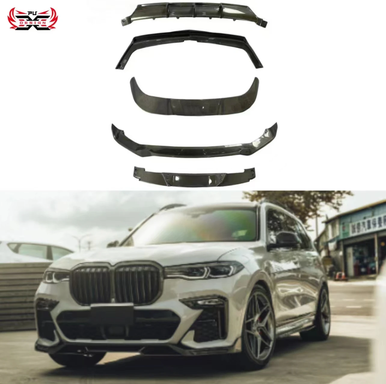 

Front Bumper Front Lip For BMW X7 G07 Carbon Fiber Side Skirt Rear Diffuser Root Spoiler Body Kit