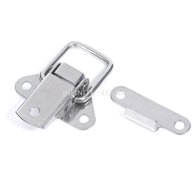 1 pçs fivela de aço inoxidável 304 caixa de ferramentas prata travamento trava ferrolhos metal alternar captura fecho caixa móveis acessórios de ferragem