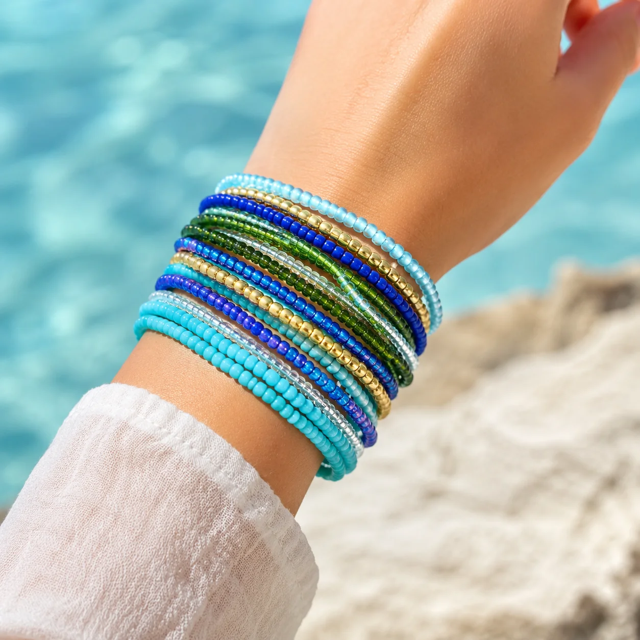 16/20 pçs boêmio verão praia a - Resin Bangle Bracelet avaliação e preço