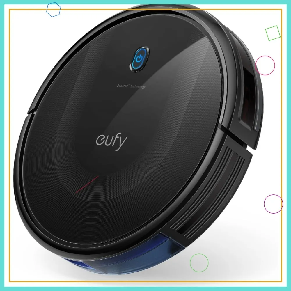 Super-Thin Robot Vacuum Cleaner, Powerful Suction, Quiet, Self-Charging, for Hard Floors to Medium-Pile Carpets (Renewed)