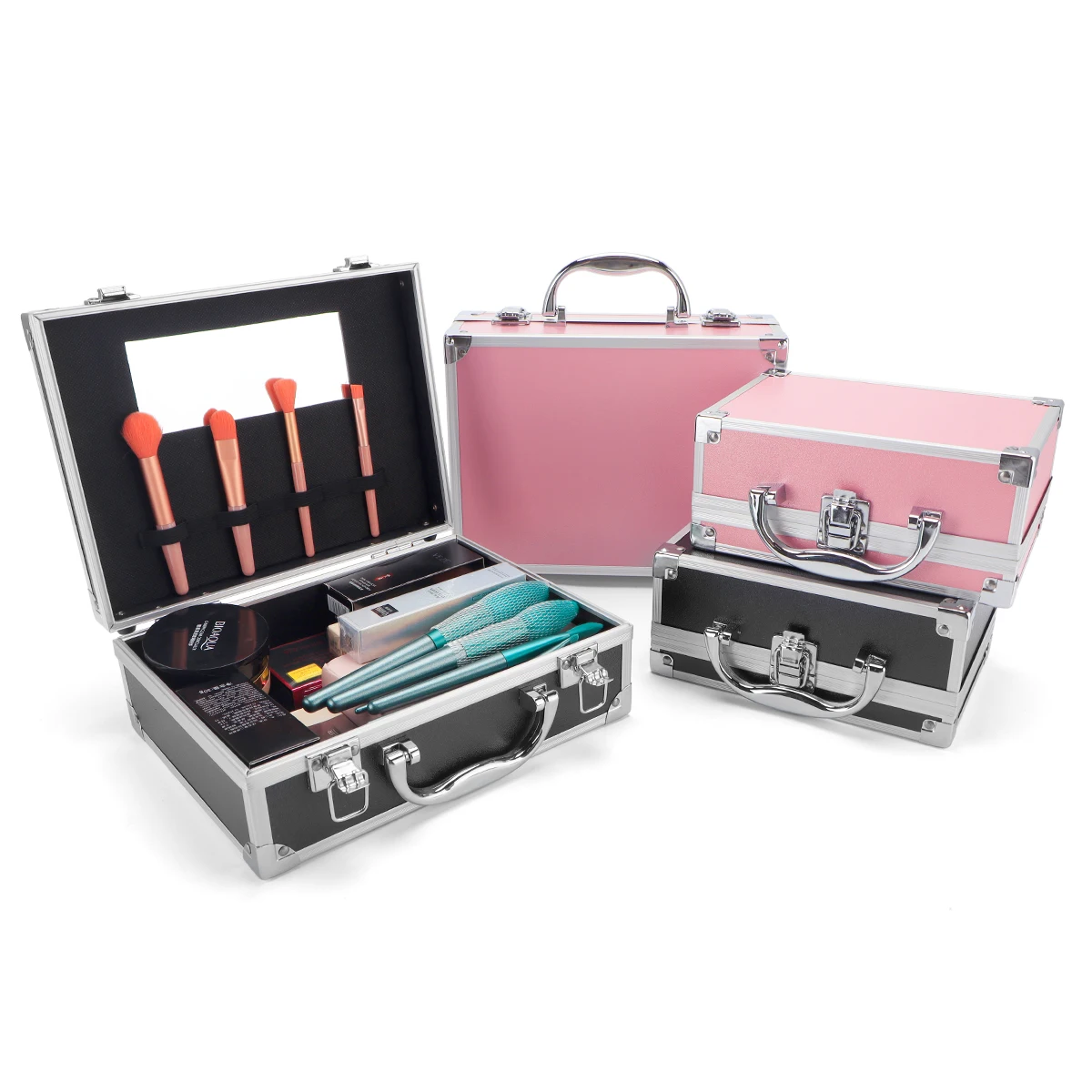 Pink Metal Barber Tool Case, Stylish Storage Solution