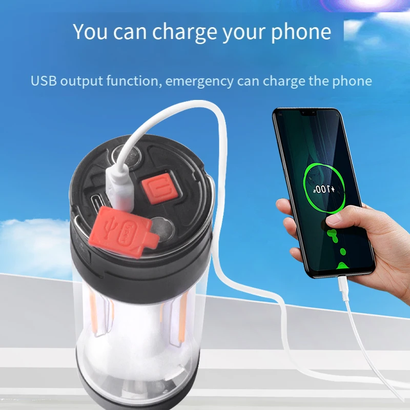 Rechargeable Flashlight Magnetic Torch Zoomable Flashlight COB Zoom Highlight Outdoor Lighting