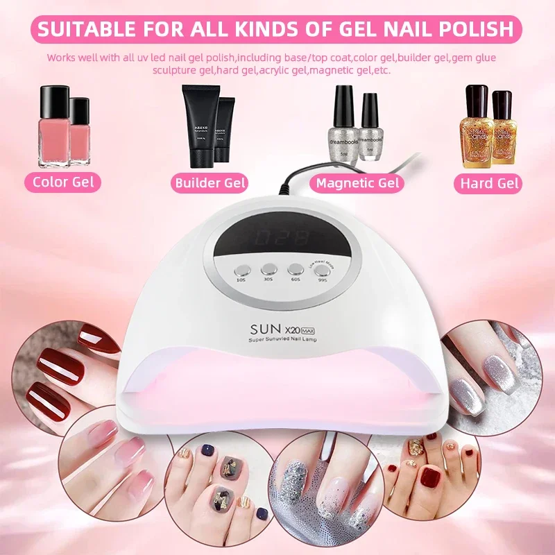 LINMANDA SUN X20 MAX آلة مجفف الأظافر 72 المصابيح LED/الأشعة فوق البنفسجية أضواء للأظافر هلام البولندية تجفيف مصابيح مع الموقت معدات الاستشعار التلقائي