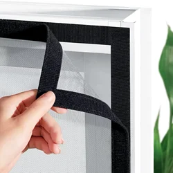 Grey invisible mosquito screen window net, customized self-adhesive window for home use, no punching, self installing, simple sa