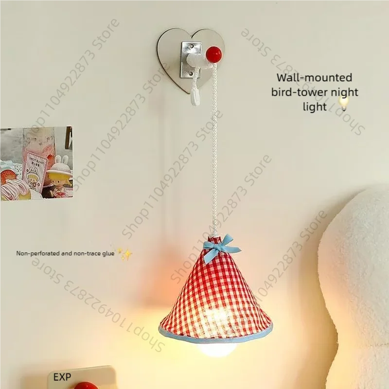 Warm night light Wall Hanging Night Light – Warm LED Bedside Atmosphere Light for Girls, Cute Bedroom Decor Desk Lamp