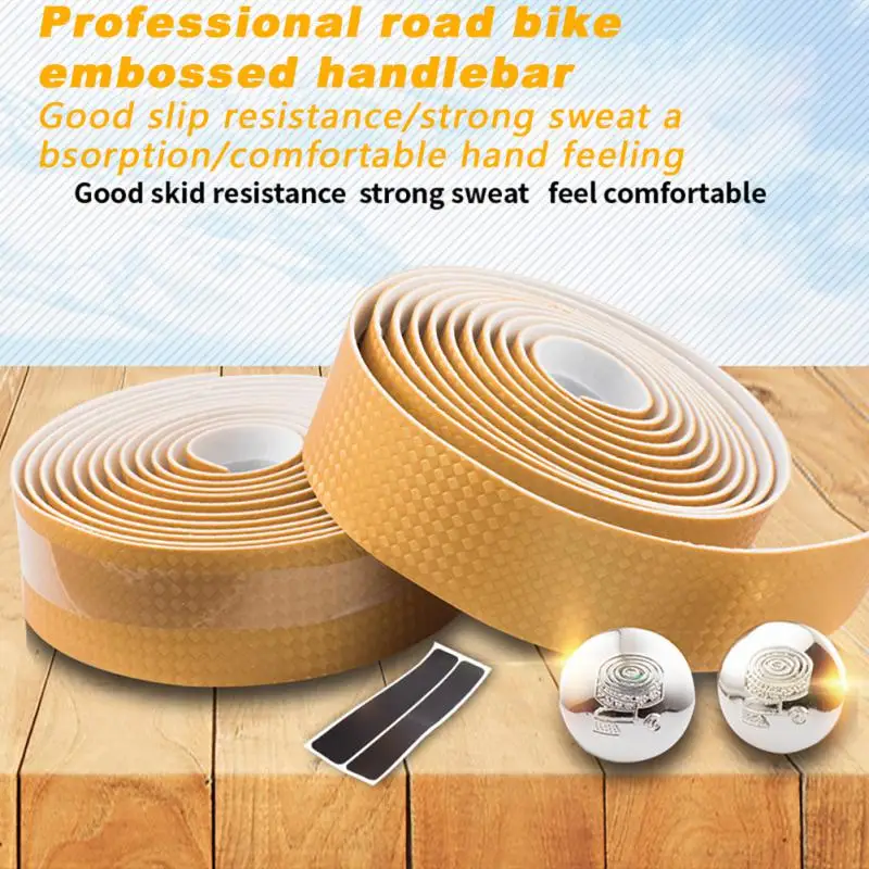 2pcs Bicycle Handlebar Tape Rubber Tape Anti-slip Road Bike Handle Grip Tape Steering Wheel Handlebars Cover Bicycle Accessories