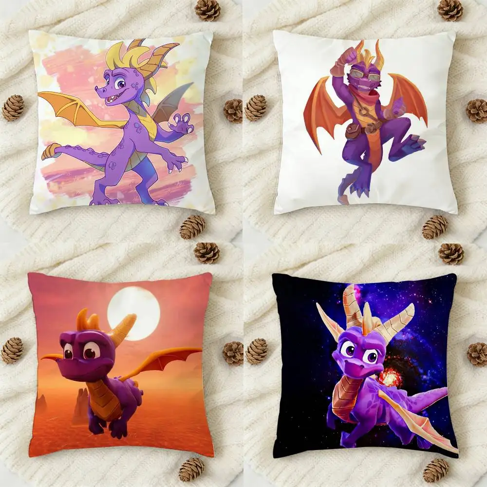 

Game Spyro the Dragon Sparx HD Double-sided Printed Square Decorative Cushion Cover for Sofa Living Room Home Decor