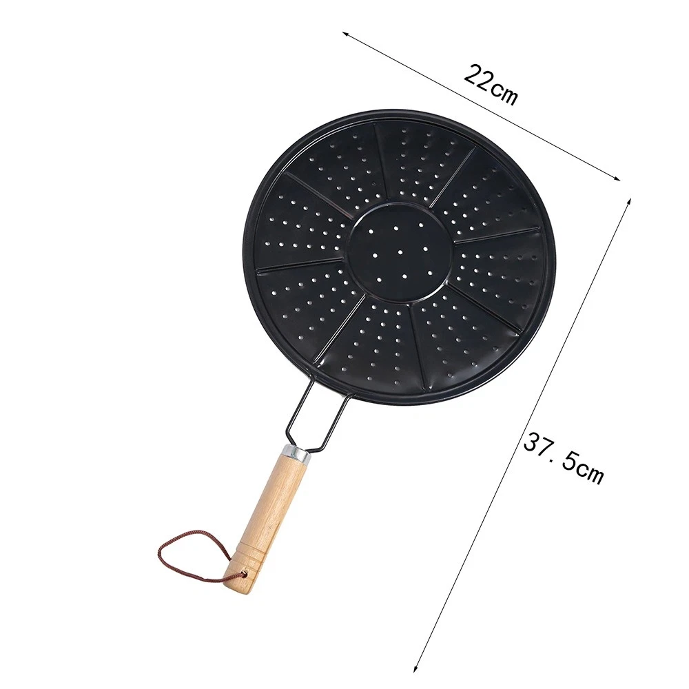 Stainless Steel Heat Diffuser Plate Wooden Handle Anti Slip Induction Adapter Plate Pizza Spatula Pot Holder