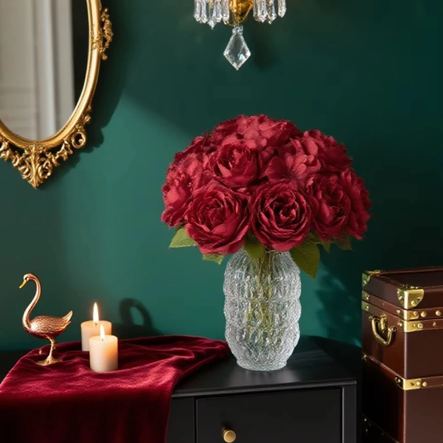 

Artificial flowers, silk, peonies, outdoor courtyard gardens, festivals, weddings, bridal bouquets, home decor, dried flowers, b