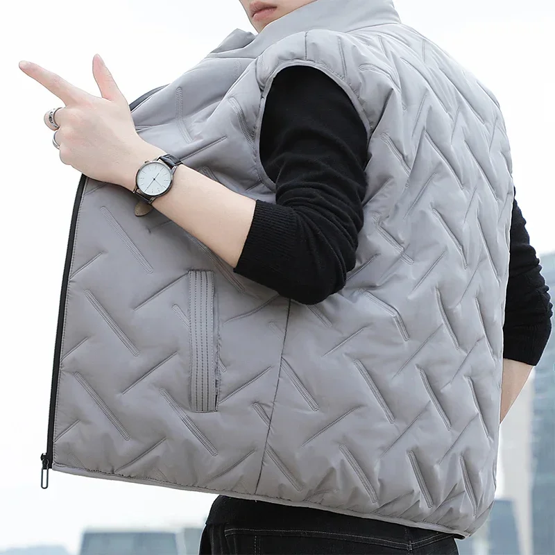 

BROWON Brand 2025 New Fashion Vest Man Autumn Winter Warm Comfortable Sleeveless Jacket Mens Twill Decoration Baggy Clothes Male