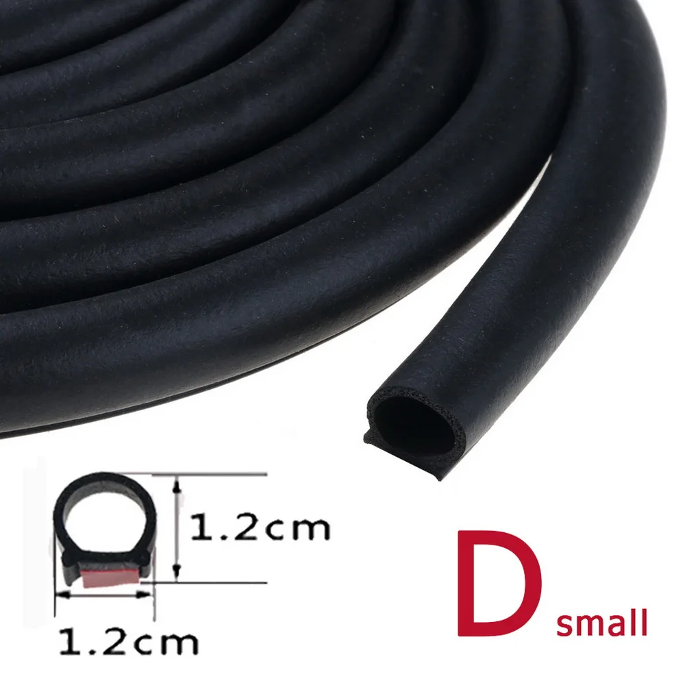 P Z D shape type 2 Meters Car Door Seal Strip EPDM Rubber Noise Insulation Sealing strip Door insulation tape