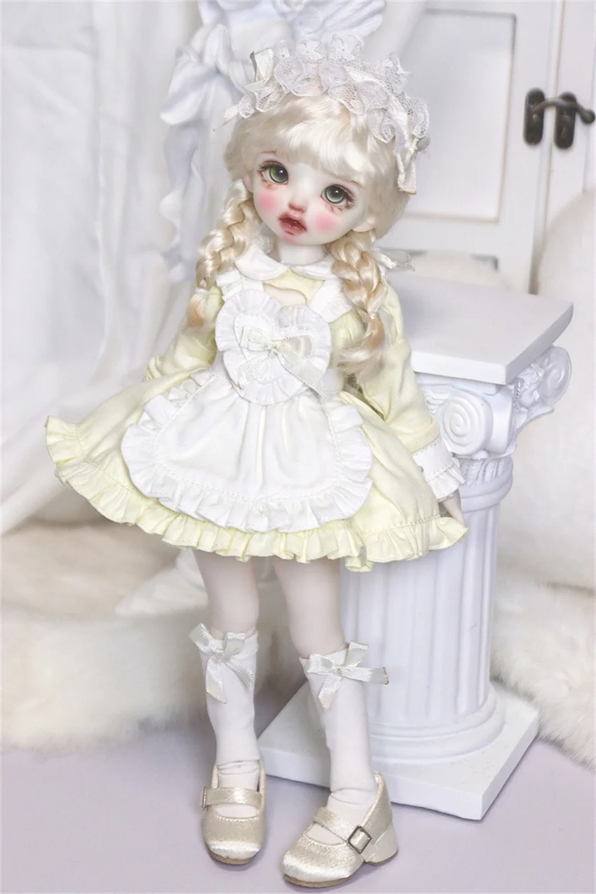 BJD รองเท้าของเล่นผ้าไหมหัวกลมรองเท้าส้นสูง1/6 BJD ตุ๊กตาอุปกรณ์เสริม