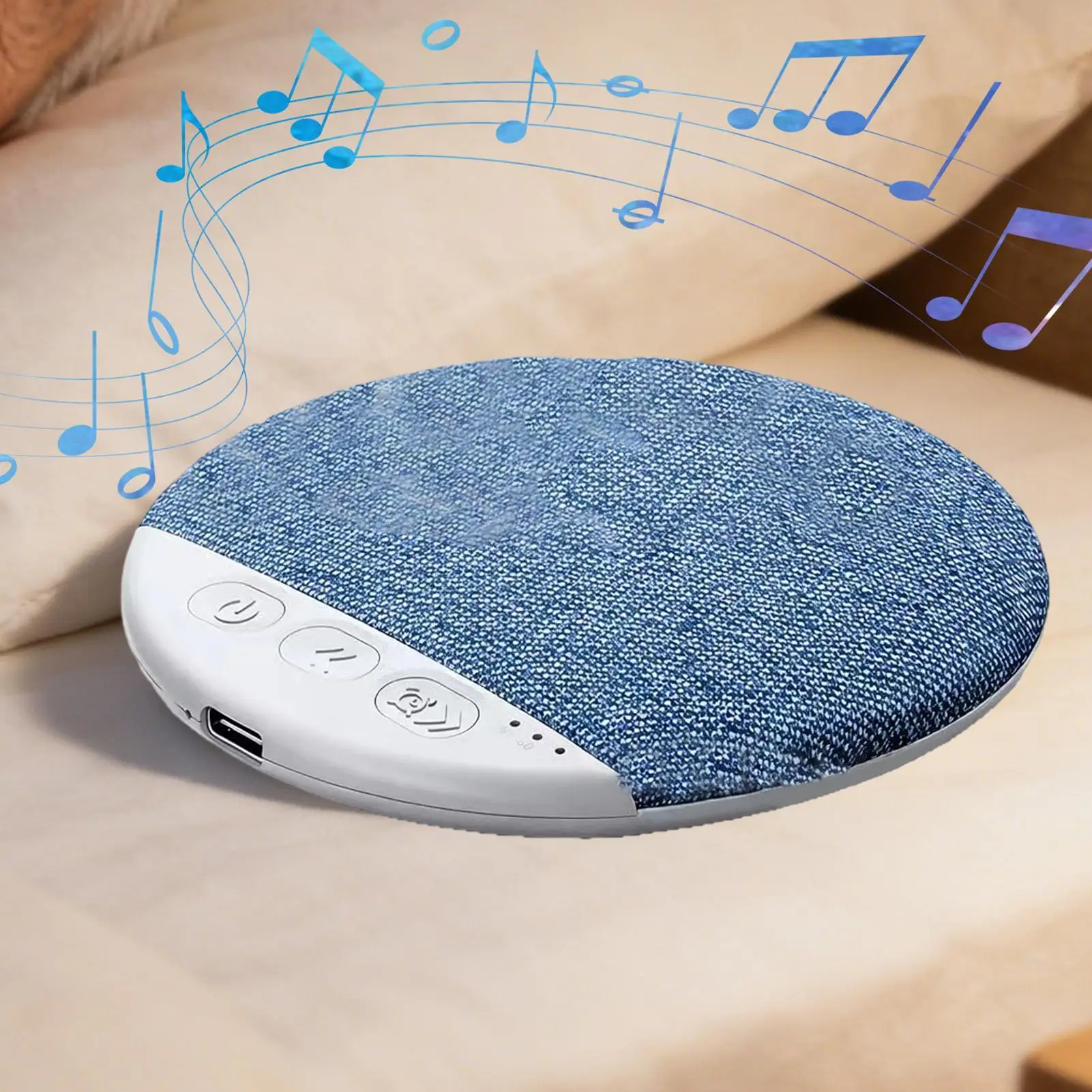 Ultra-Thin Bedside Sleep Aid Speaker Wireless BT Pillow Speaker for Sleeping White Noise Machine Stereo Timer Auto-Off