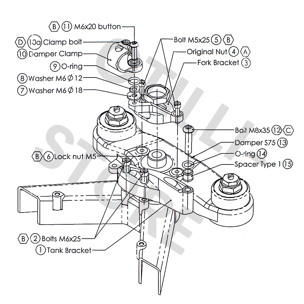 พวงมาลัยรถจักรยานยนต์เสถียรภาพ Damper Bracket Mount CNC สำหรับ Honda CBR600RR CBR 600 RR 2016-2007 2015 2014 2013 2012 11