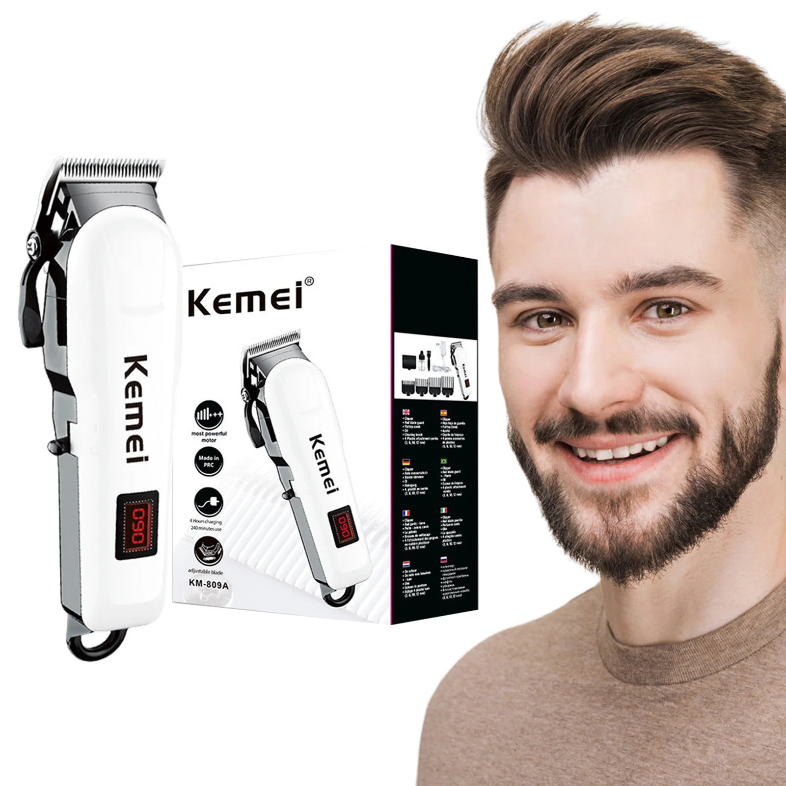 

Professional Barber Clippers Hair Trimmer with LCD Power Display for Haircut Beard Shaver Barbershop