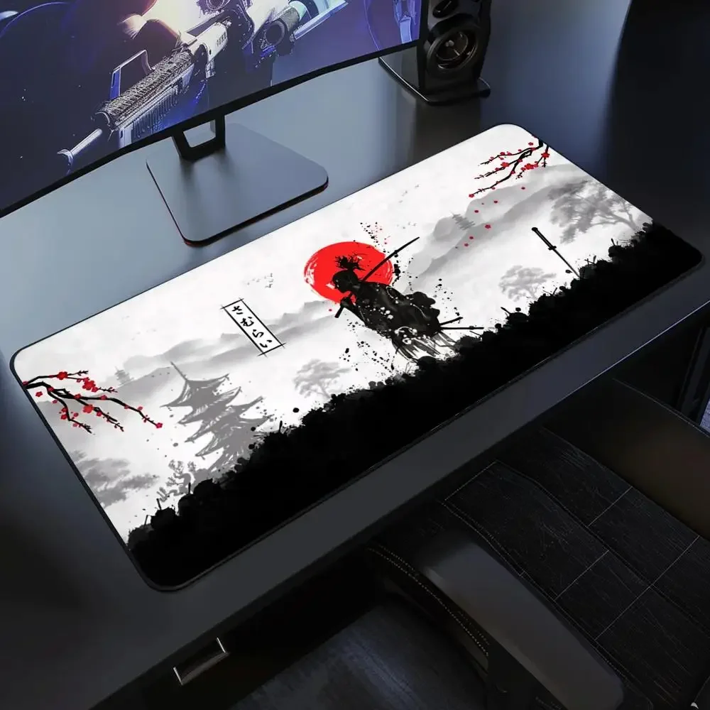 

Japan Samurai Large Desk Mat XXL Non-slip rubber Gaming keyboard mat extended Notebook Mousepad Gamer Table Accessories deskpad