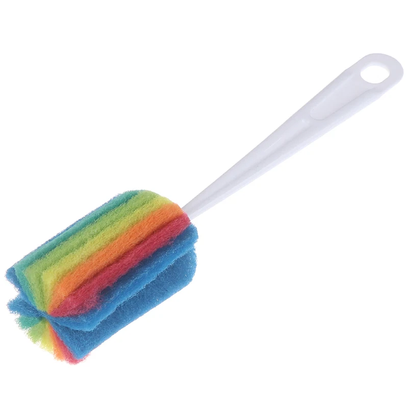 1Pc Cup Cleaning Brush With Handle Detachable Colorful Water Bottle Mug Glass Washing Sponge Scrubber Utensils