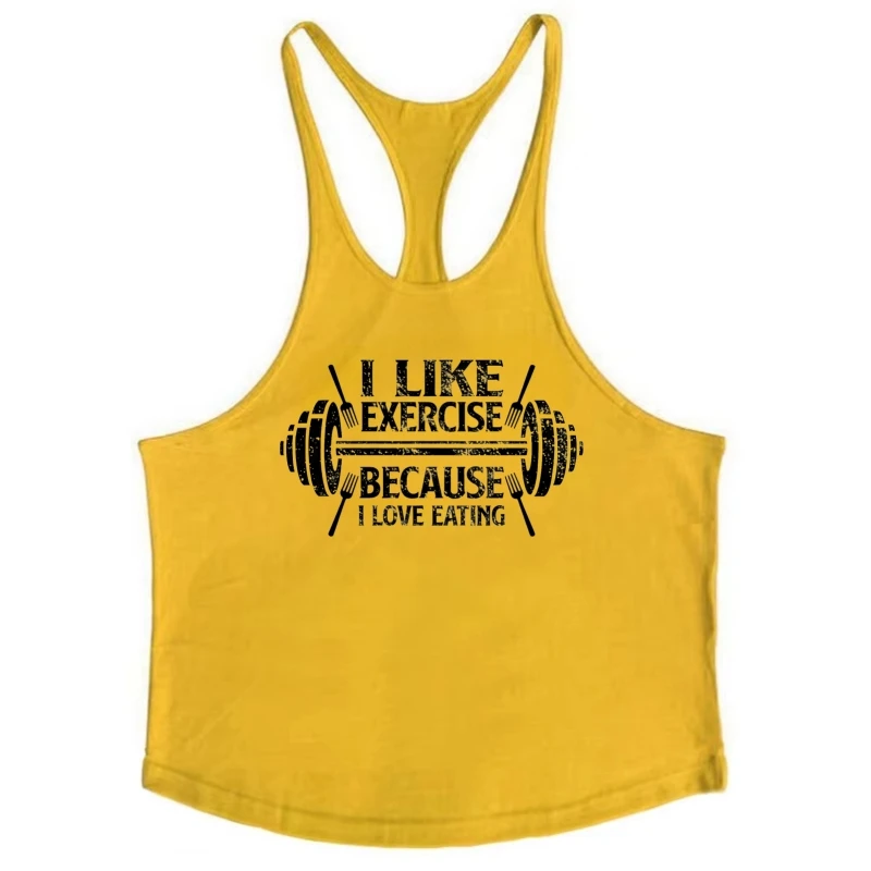 보디빌딩 남성용 체육관 레이서백 탱크 – 민소매 슬링 조끼, 세션용 면 통기성 운동복