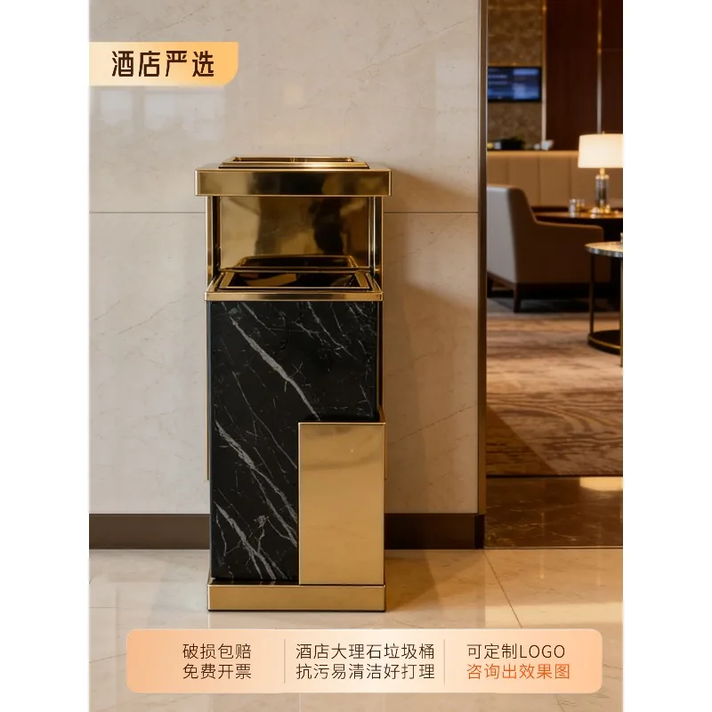Hotel lobby special marble trash can ashtray stainless steel lobby public corridor elevator entrance high-end