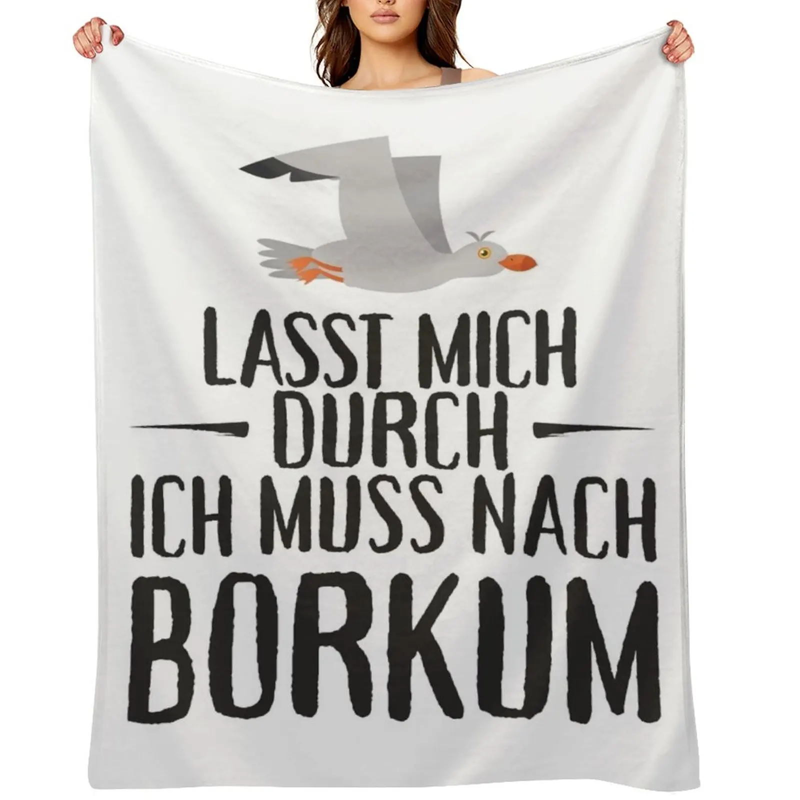 

Lasst mich durch ich muss nach Borkum Mwe Throw Blanket Furry Loose Sofas Decorative Sofas Blankets