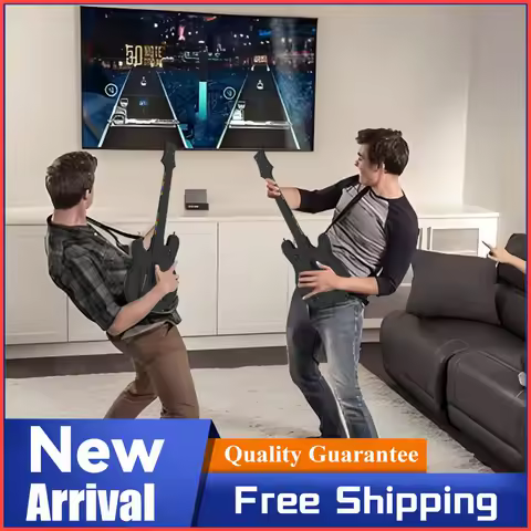 Wireless Guitar Controller 2.4G Wireless Gaming Controller with Strap &amp; Wireless Dongle Guitar Handle for PS4 PS3 PC Guitar Hero