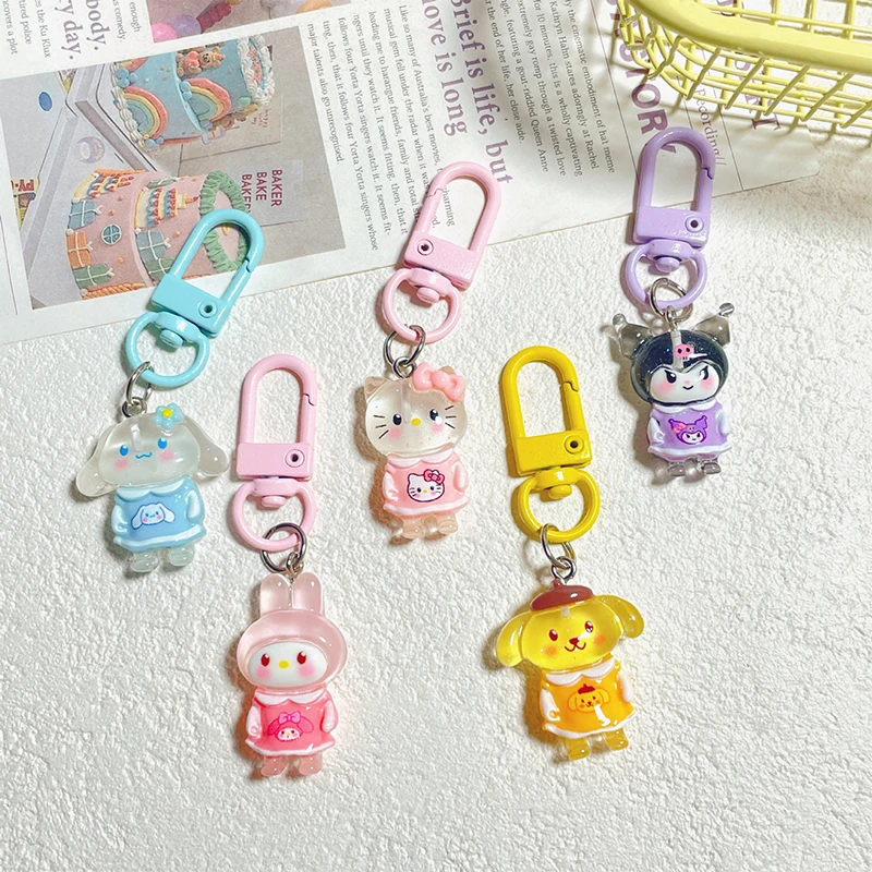 Kawaii Sanrio Anime Keyhcain Pendant Cute Car Keychains Sweet Earphone Case Pendant Backpack Decoration Accessories Gifts