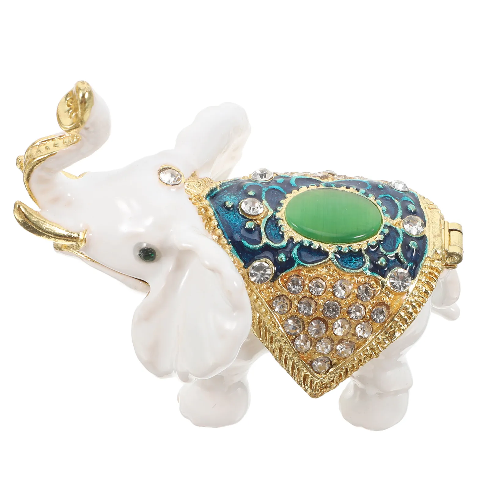 

Elephant Jewelry Box Rhinestone Elephant Ring Holder Multifunctional Jewelry Organizer Trinkets Case Necklace Storage Home Decor