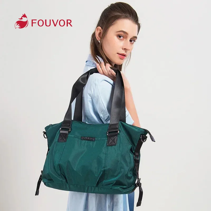 

Fouvor Women Green Nylon Tote Bag Fashion Large Capacity Travel Shopping Shoulder Bags Dual Straps Hand & Shoulder Bags 2532-04B