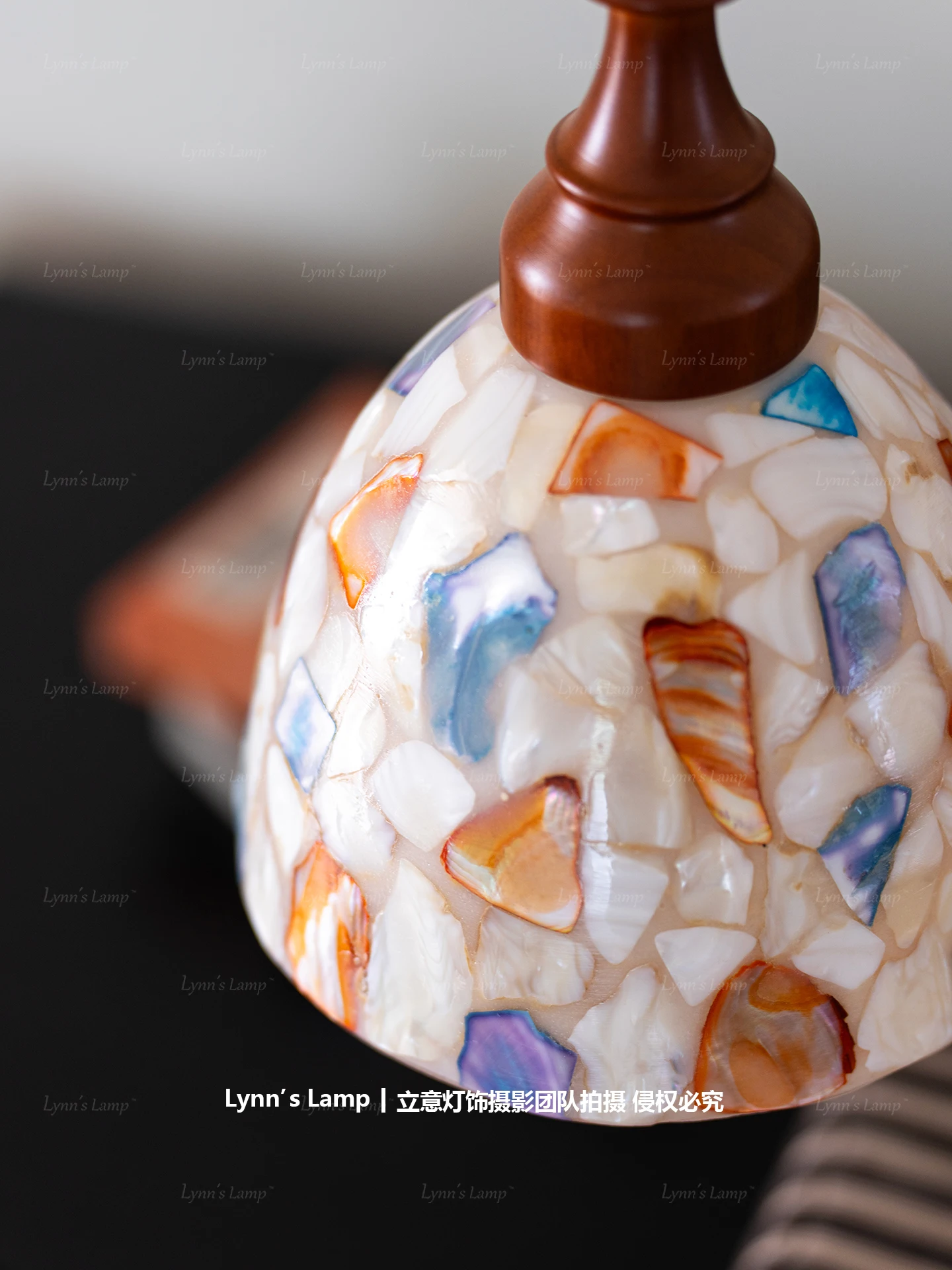 

French medieval style bedside pendant light American retro shell entrance bar counter room hanging line light