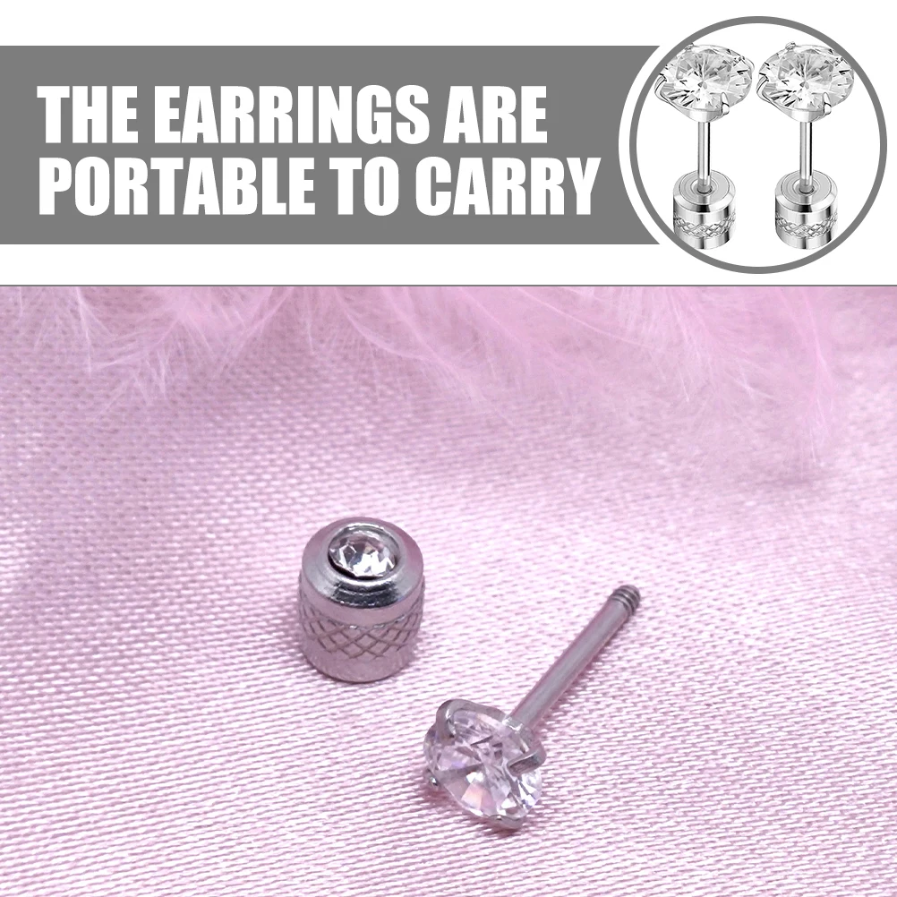 

Zircon Ear Studs Rhinestone Inlaid Stainless Steel Earrings for Women Girls Fashion Jewelry Accessories Party Daily Wear Gifts