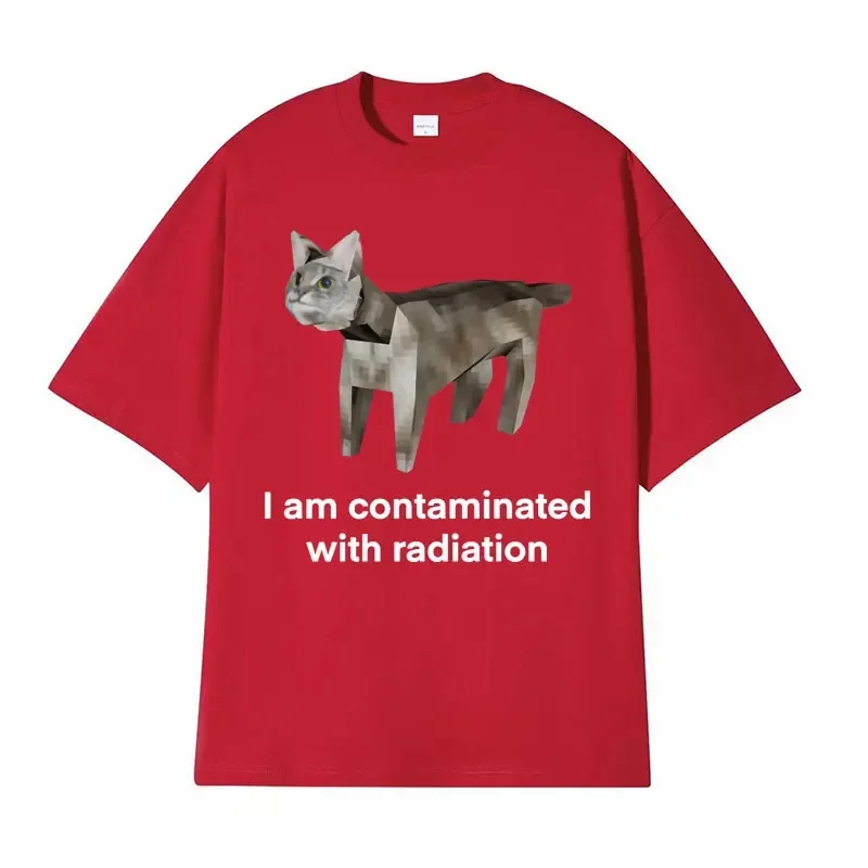 J'ai été contaminé par des chemises de mémoire de chat intéressantes, t-shirts décontractés à la mode humoristique, t-shirts à manches courtes larges