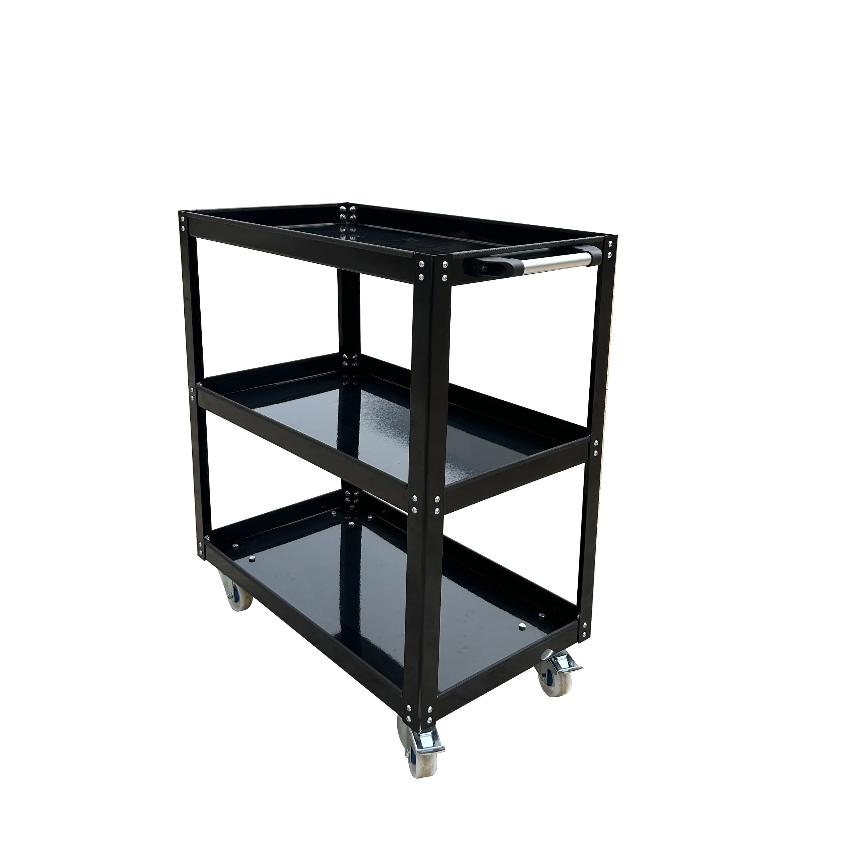 Customizable Three-Layer Dining Cart Metal Frame Acrylic Platform Roll Container Storage Hotel Service Trolley For Bar Tools