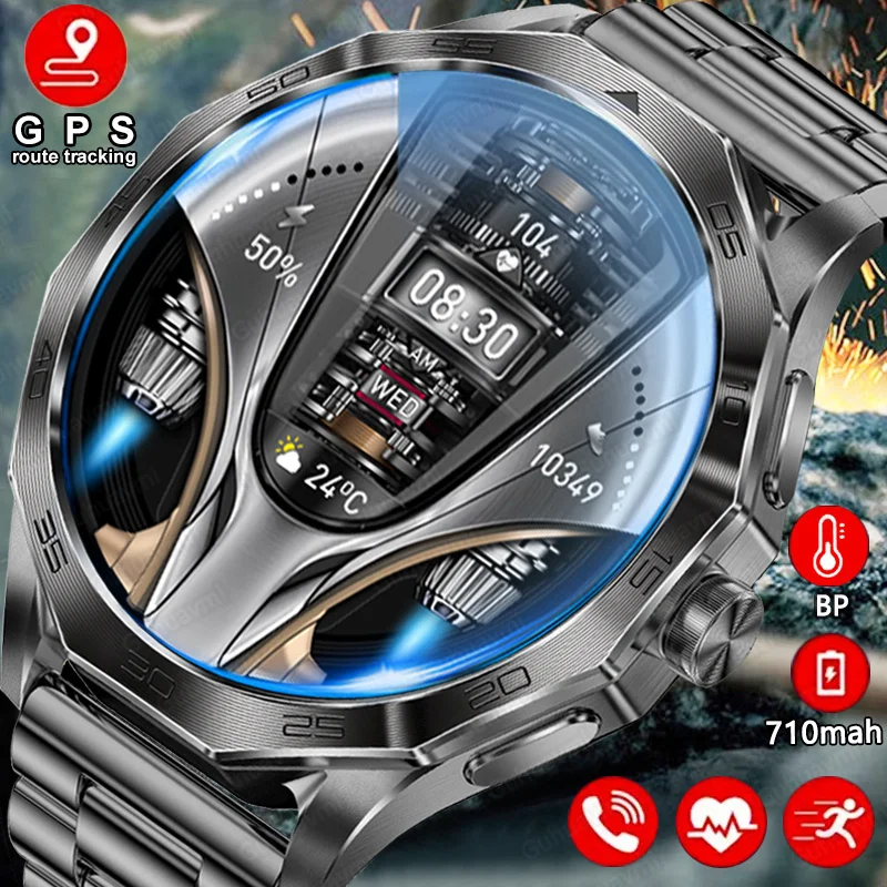 2024 New Outdoor Compass GPS Smartwatch HD Voice Bluetooth Call 710 mAh Battery IP68 Waterproof Sports Health Track Smart Watch