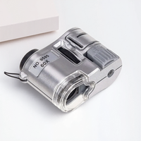 60X Handheld Magnifying Glass Mini Pocket Microscope Loupe Currency Detector Jeweler Magnifier with LED Light for Clear Viewing