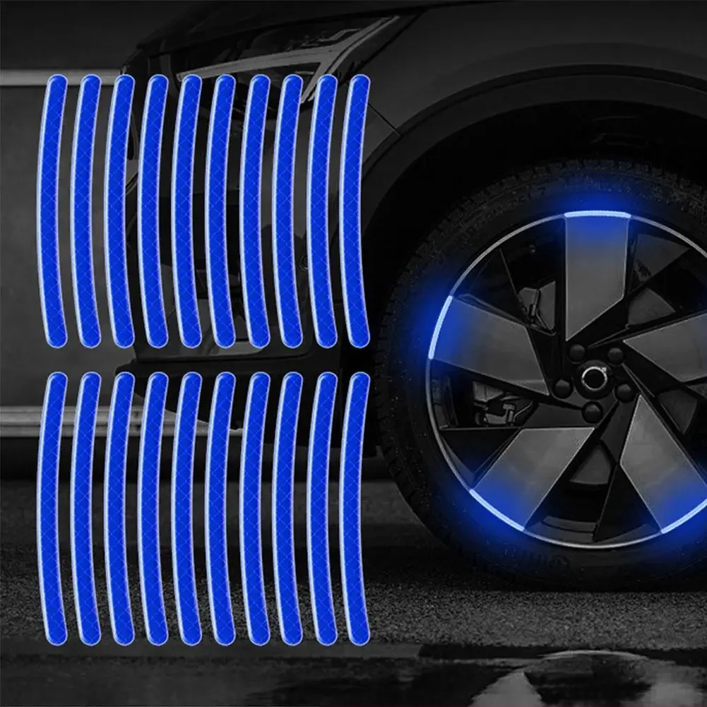 10Pc Wheel Rim Reflective Decal Strips Night Visibility Warning Stickers For Car Motorcycle Bike Tire Hub Reflector Labels Parts
