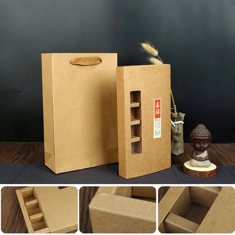 Universal Kraft Paper Packaging Box Pu'er Tea Dragon Ball Packaging Box Ancient Black Sugar Packaging Box Chinese Droshopping