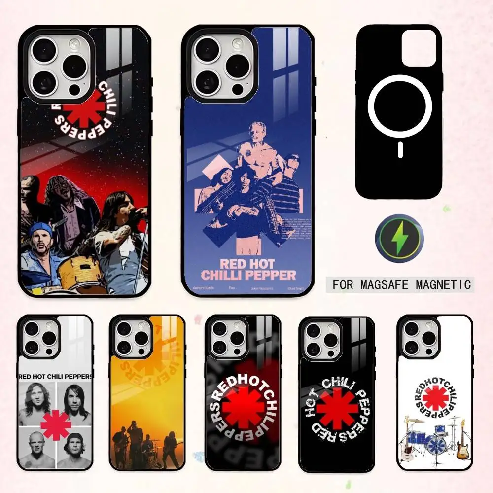 

R-Red Hot C-Chili Peppers Band Phone Case For iPhone17,16,15,14,13,12,11 Plus,Pro Max Magnetic For Magsafe Wireless Charging