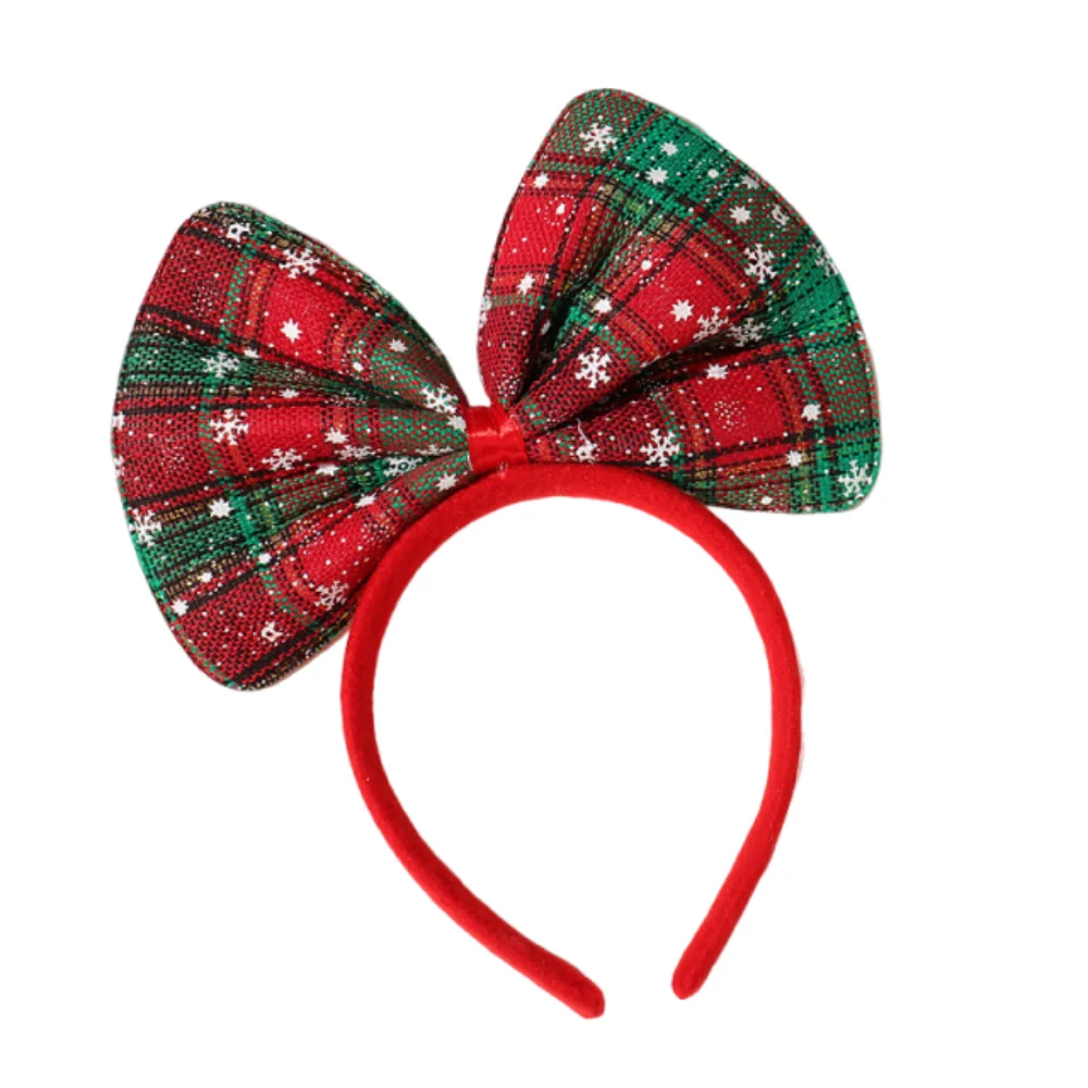 

Shiny Bowknot Hair Hoop Cute Snowflake Christmas Themed Headband Exquisite Non-slip Cosplay Hairband Costume Party Accessories