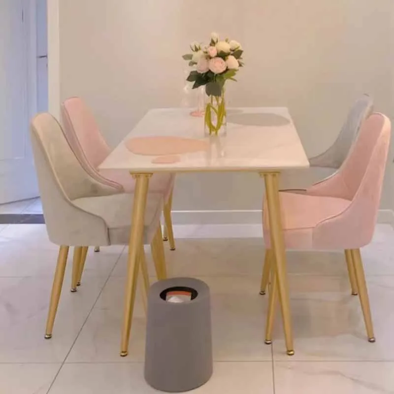 Bistro Kitchen Dining Table Kawaii Rectangular Trendy Big White Restaurant Tables Modern 4 Chairs Salon Muebles Unique Furniture