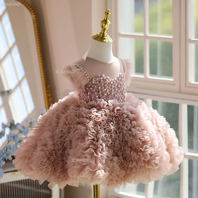 فستان الأميرة منتفخ لعيد الميلاد للفتيات، ثوب مسائي للأطفال، ثوب حفلة للأطفال، أزياء رسمية للحفلات