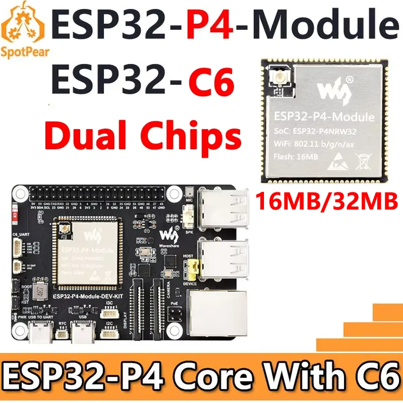 ESP32-P4 Module Core Board PSRAM 32MB Flash 16MB N16R32 Onboard ESP32-C6