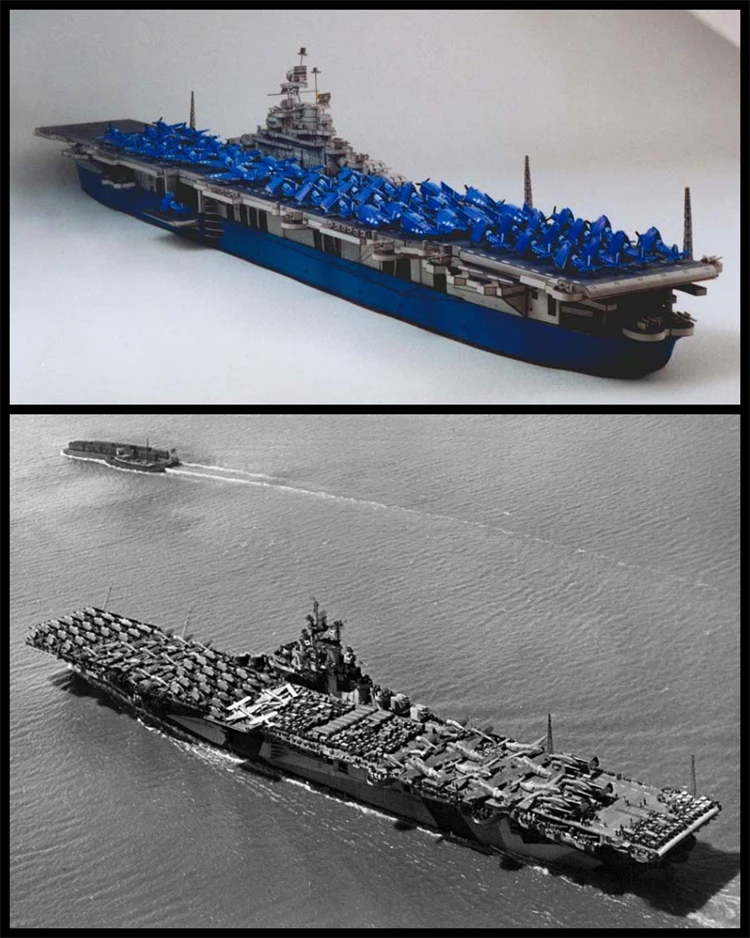 1:400 Scale USS Intrepid (CV-11) Aircraft Carrier Handcraft Paper Model Kit Handmade Toy Puzzles