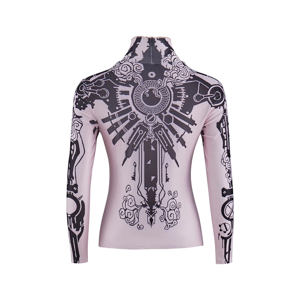 لعبة League Arcane Vi أزياء تنكرية أساطير Vi وشم مطبوعة ملابس علوية للفتيات نحيفة كاجوال رياضية يوغو أزياء الهالوين